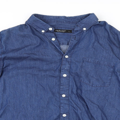 Cedar Wood State Mens Blue    Button-Up Size L