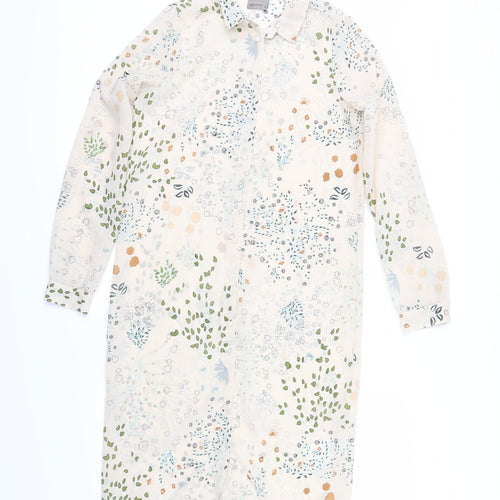 Vera Moda Womens Beige Floral  Basic Button-Up Size XS