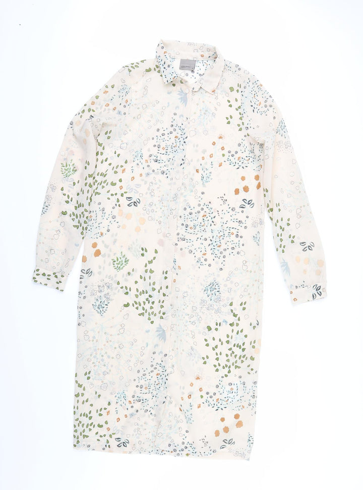 Vera Moda Womens Beige Floral Basic Button-Up Size XS