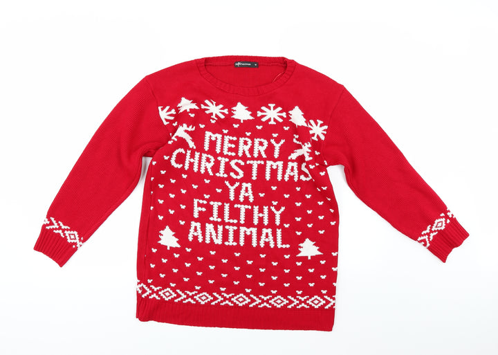 Internacionale Womens Red Pullover Jumper Size M - CHRISMTAS