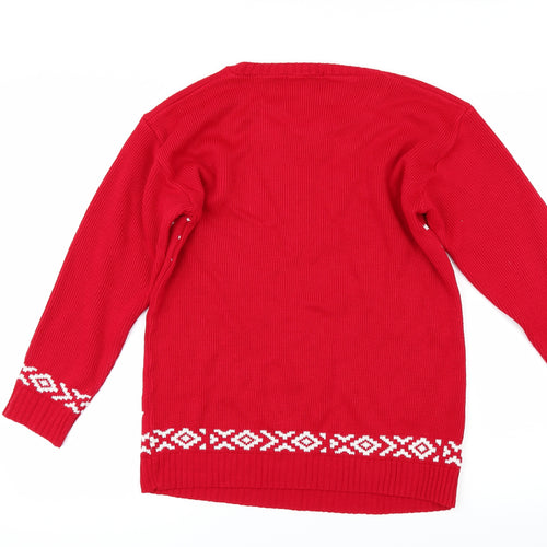 Internacionale Womens Red   Pullover Jumper Size M  - CHRISMTAS