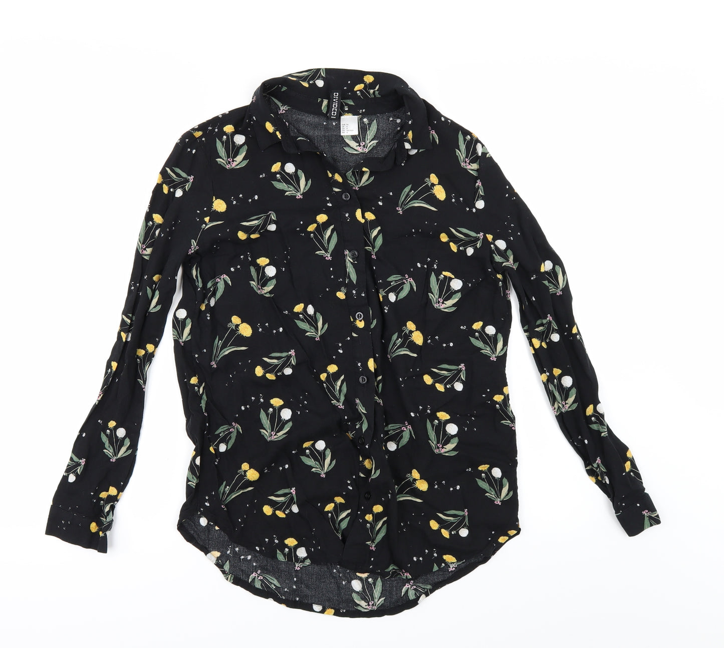 Divided by H&M Womens Black Floral  Basic  Size 8