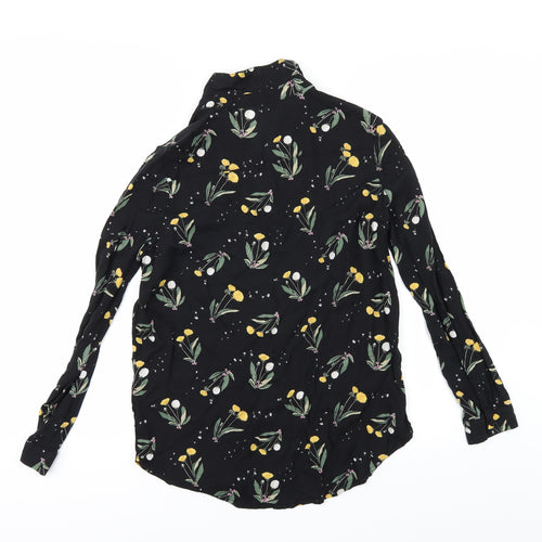 Divided by H&M Womens Black Floral  Basic  Size 8