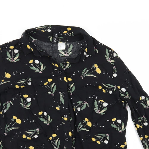 Divided by H&M Womens Black Floral  Basic  Size 8