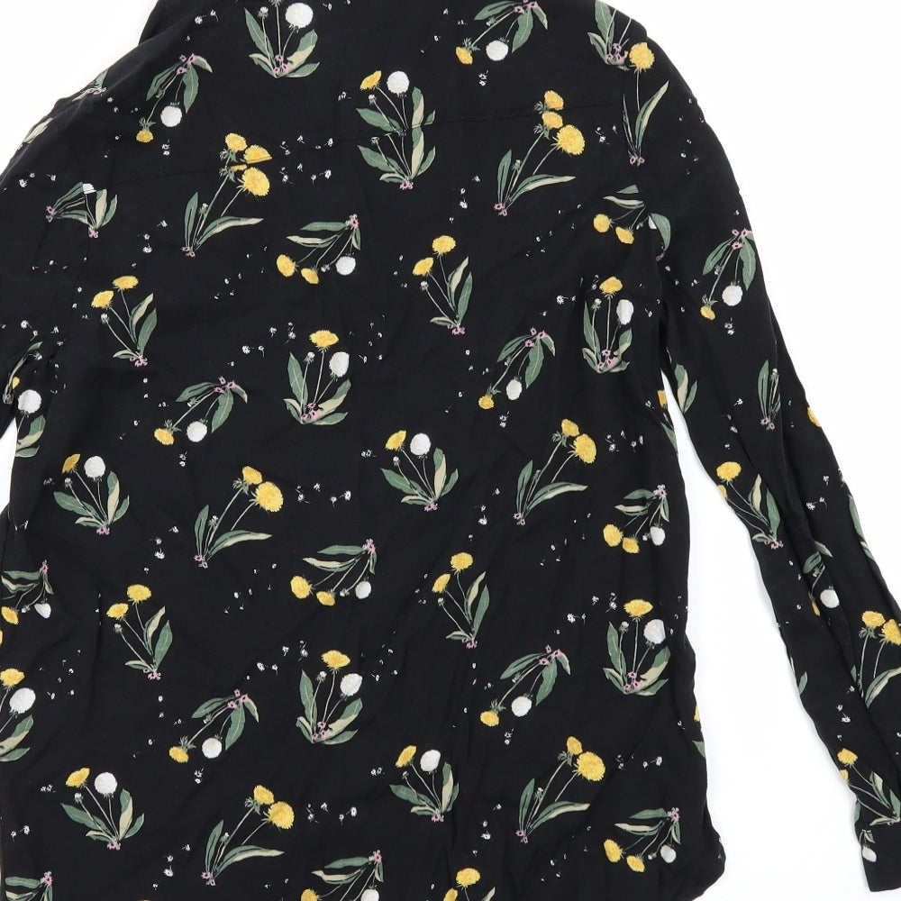 Divided by H&M Womens Black Floral  Basic  Size 8