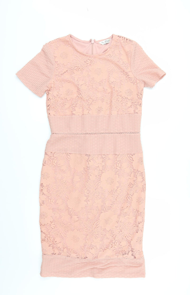 Miss Selfridge Womens Orange Pencil Dress Size 10