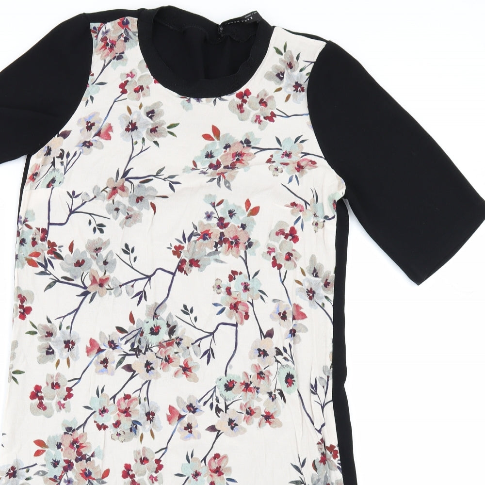 Zara Womens Black Floral  Mini  Size XS