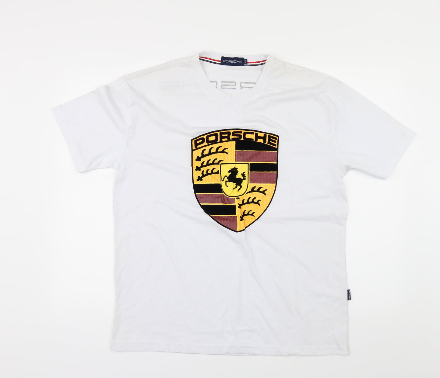 Porcher Mens White    T-Shirt Size 2XL