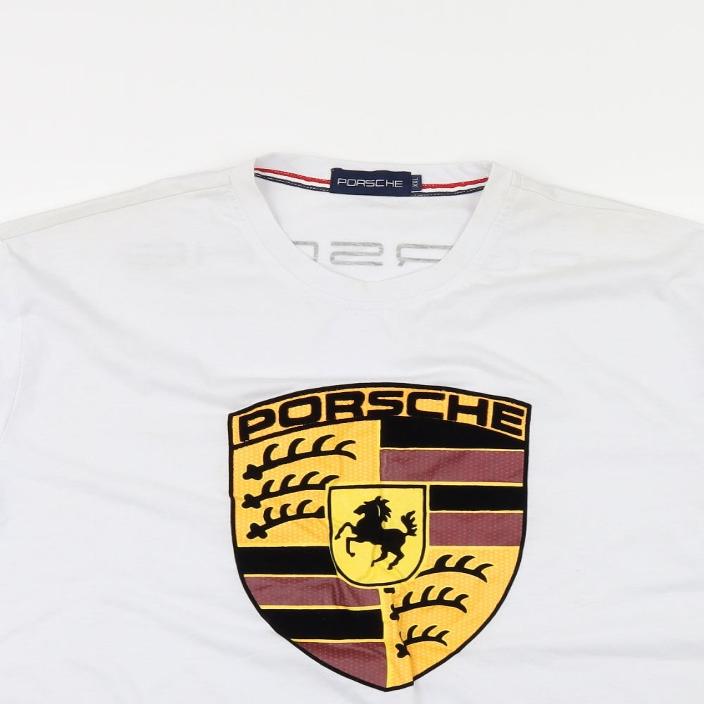 Porcher Mens White    T-Shirt Size 2XL