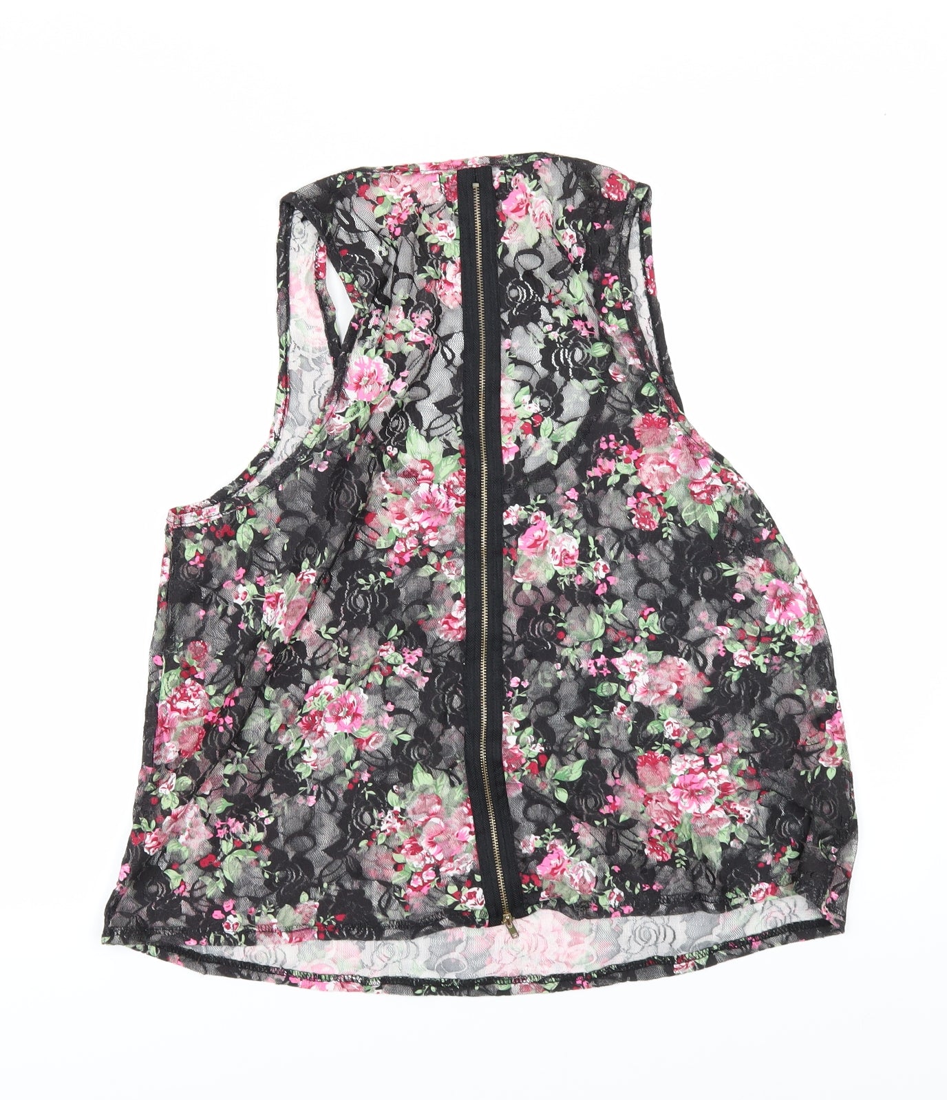 Select Womens Black Floral  Camisole T-Shirt Size 12