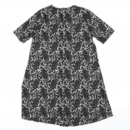 TU Womens Silver Geometric  A-Line  Size 12
