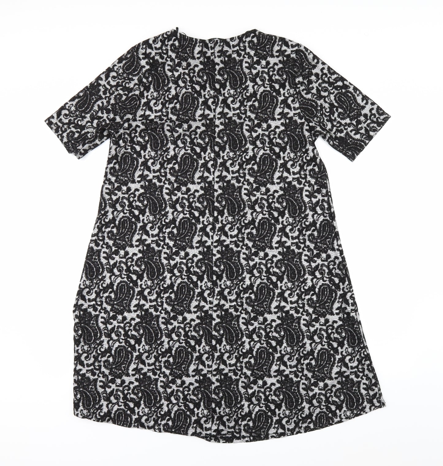 TU Womens Silver Geometric  A-Line  Size 12