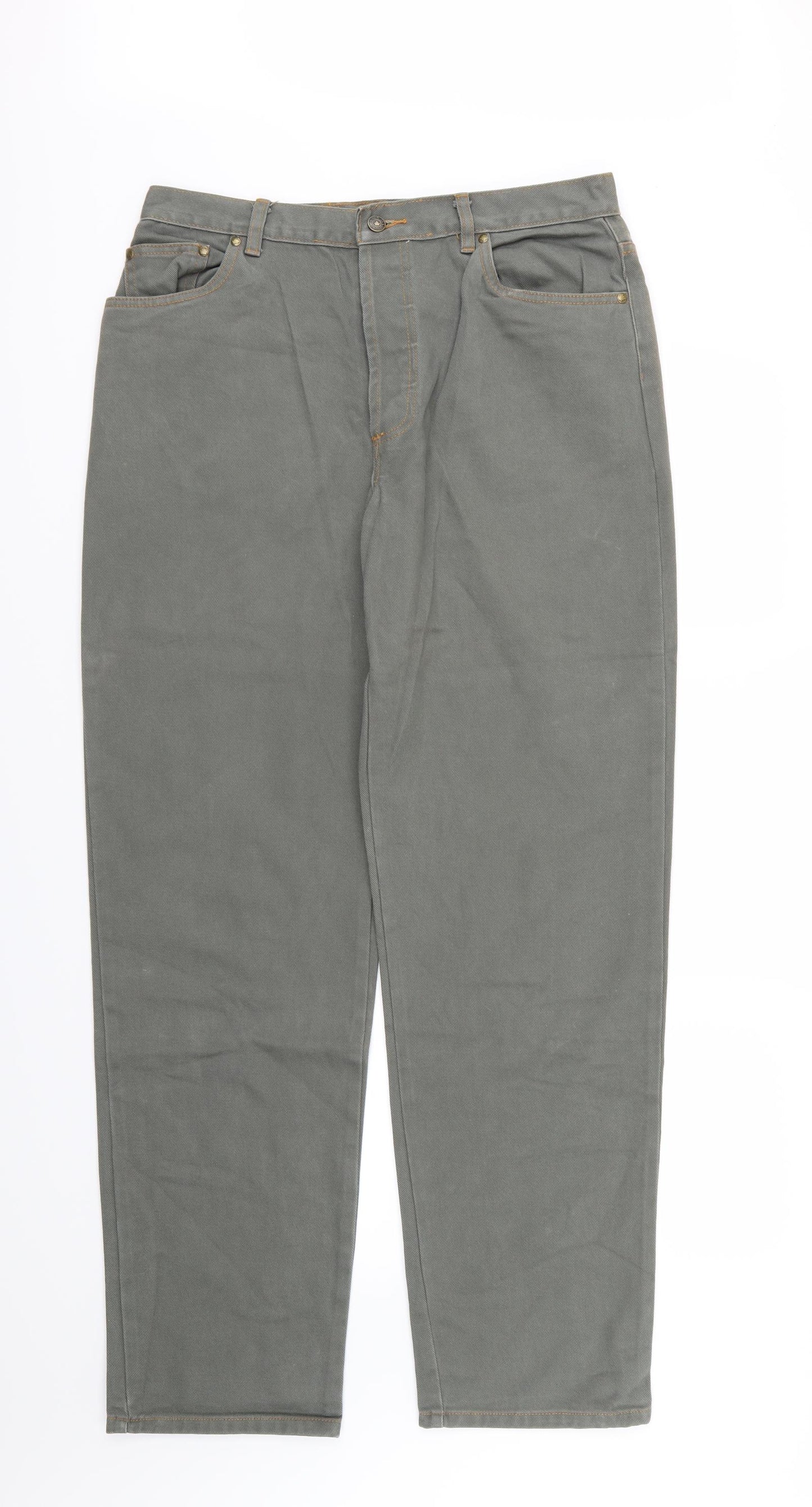 NEXT Mens Green  Denim Straight Jeans Size 34 L33 in