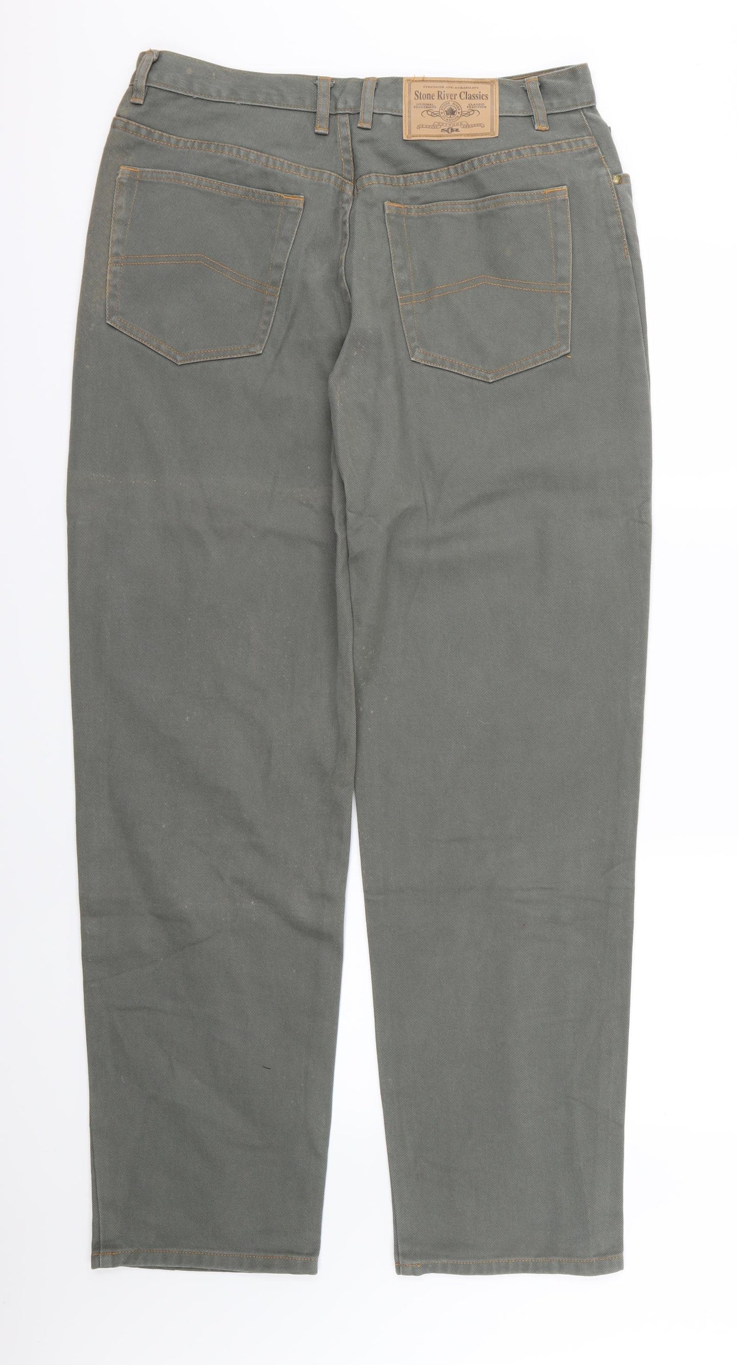 NEXT Mens Green  Denim Straight Jeans Size 34 L33 in