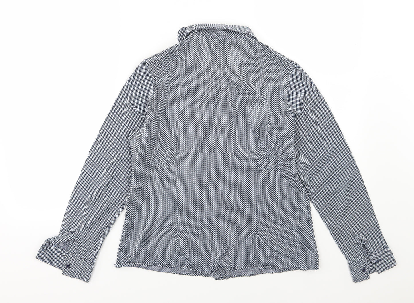 Preworn Womens Blue Striped  Basic Button-Up Size 14