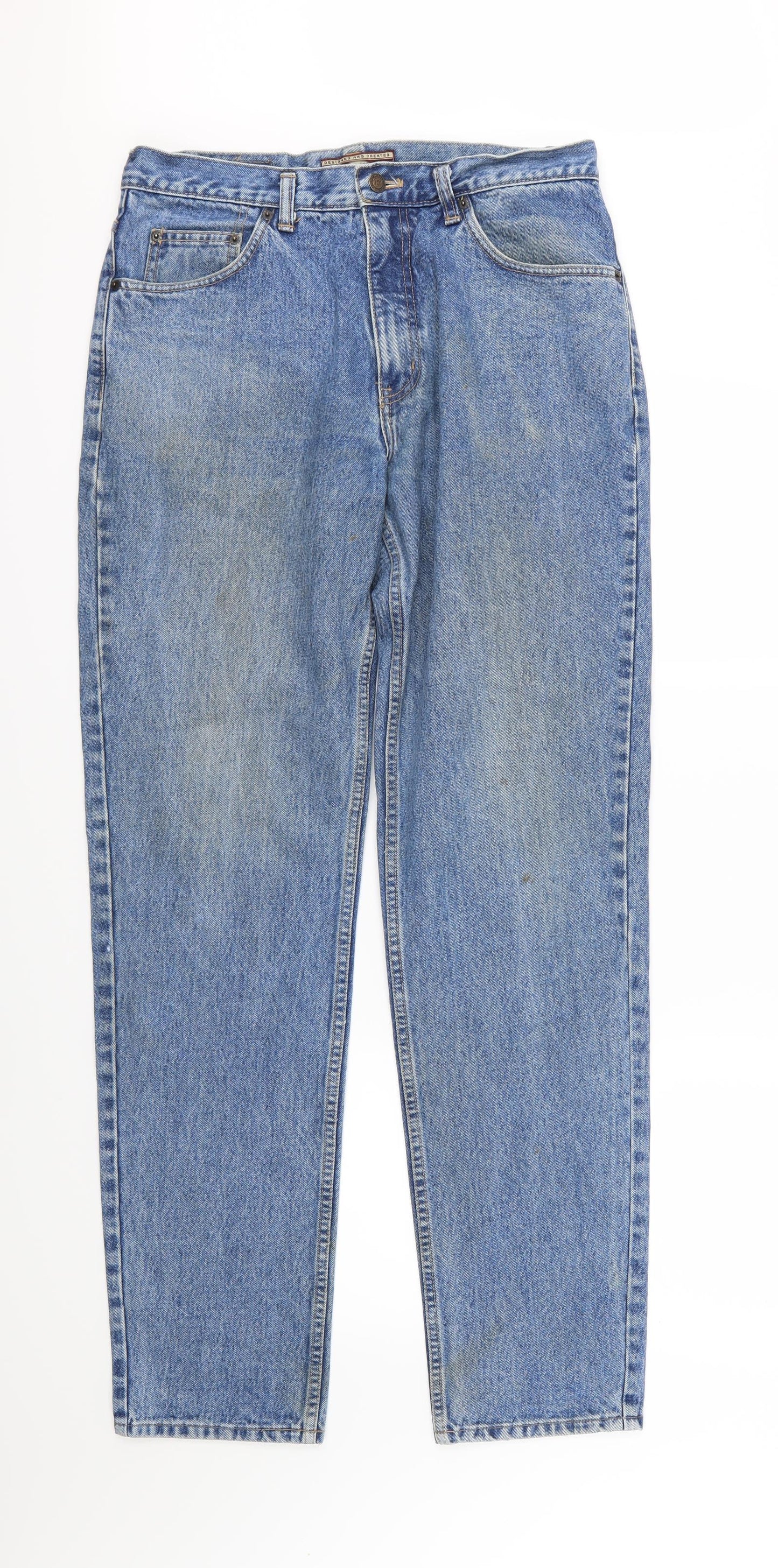 Easy Mens Blue  Denim Straight Jeans Size 34 L34 in