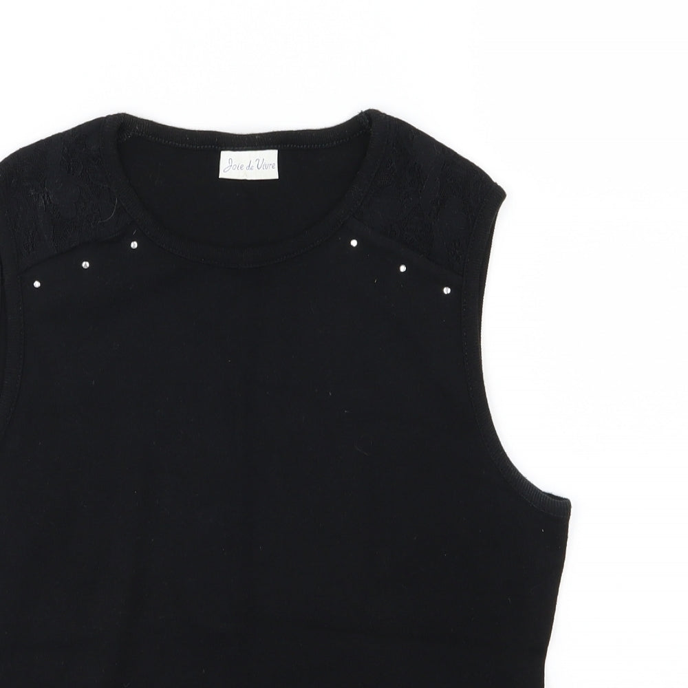 Joie De Vivre Womens Black  Jersey Basic Tank Size 12
