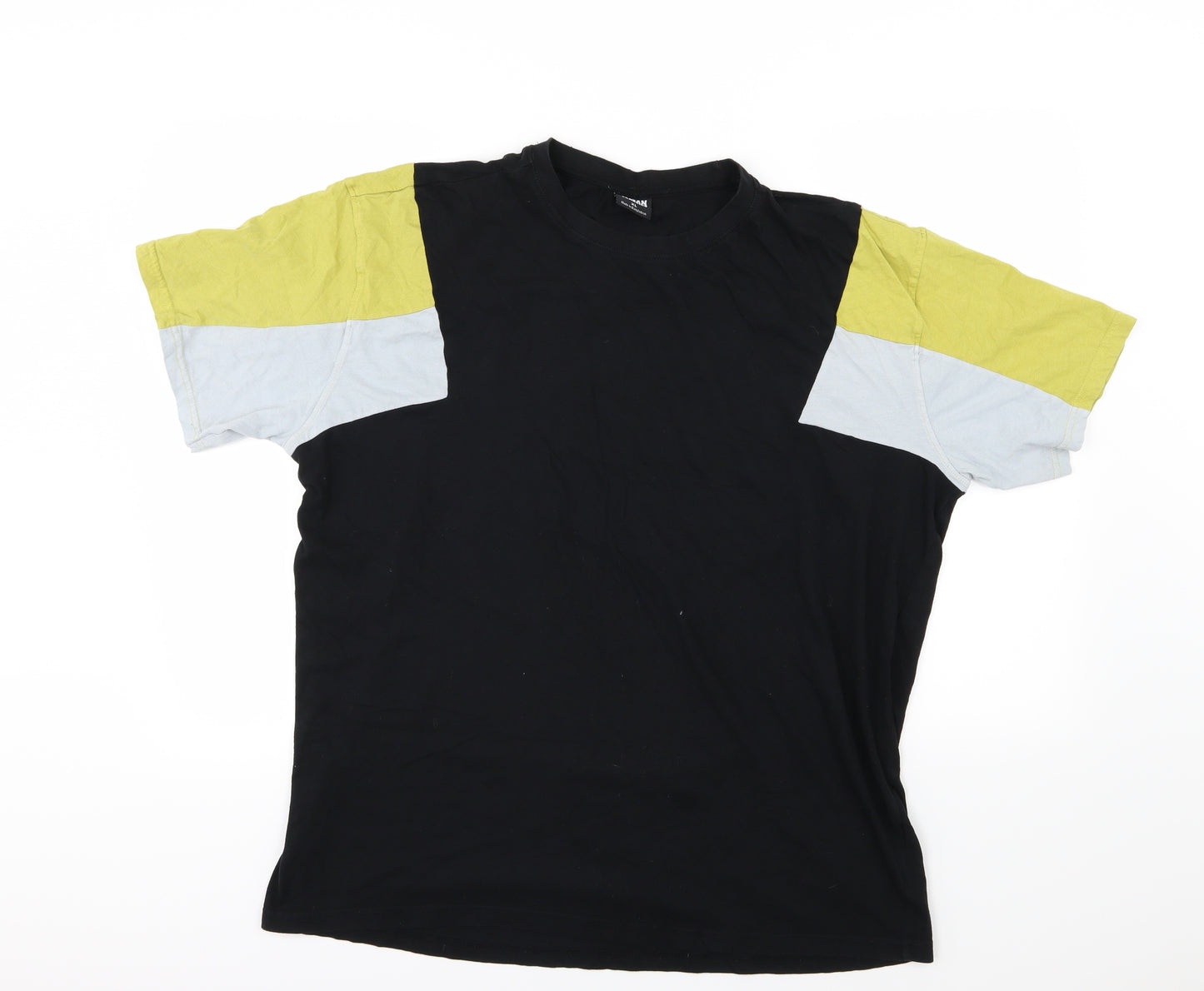 Urban Classics Mens Black Striped Jersey  T-Shirt Size XL