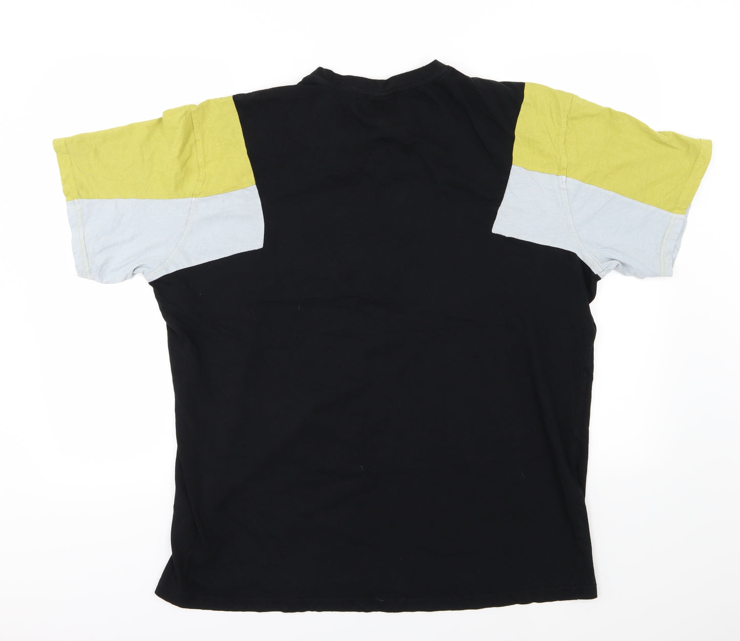 Urban Classics Mens Black Striped Jersey  T-Shirt Size XL