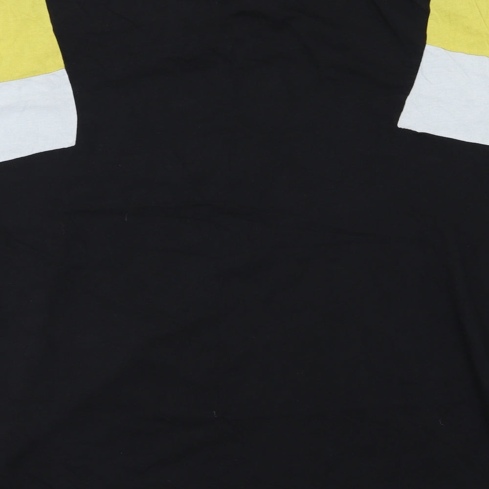 Urban Classics Mens Black Striped Jersey  T-Shirt Size XL