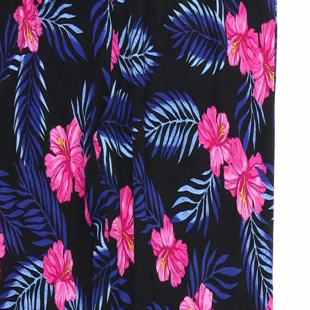 Primark Girls Black Floral  Harem Trousers Size 11-12 Years