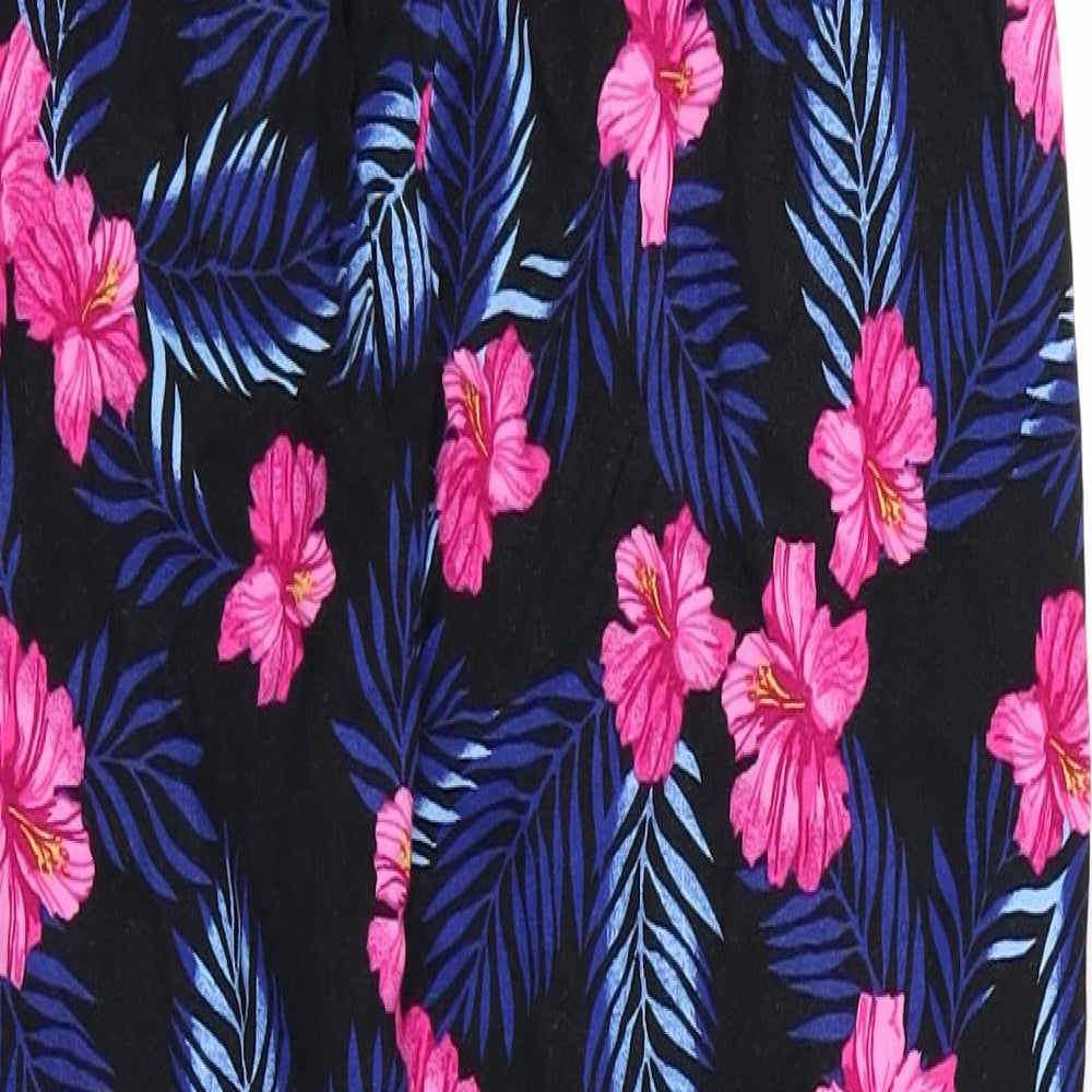 Primark Girls Black Floral  Harem Trousers Size 11-12 Years