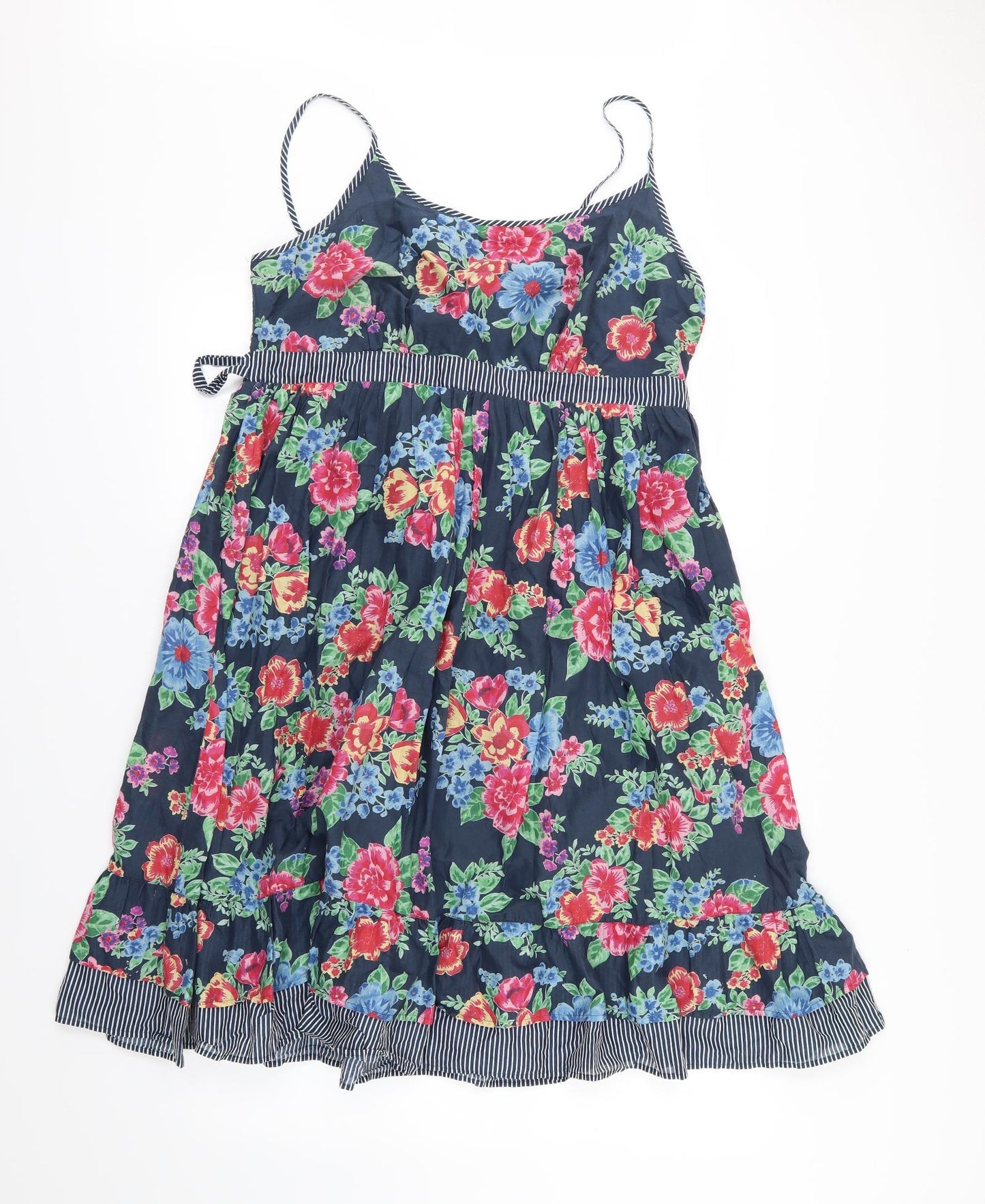 Marks and Spencer Womens Blue Floral Woven A-Line  Size 16