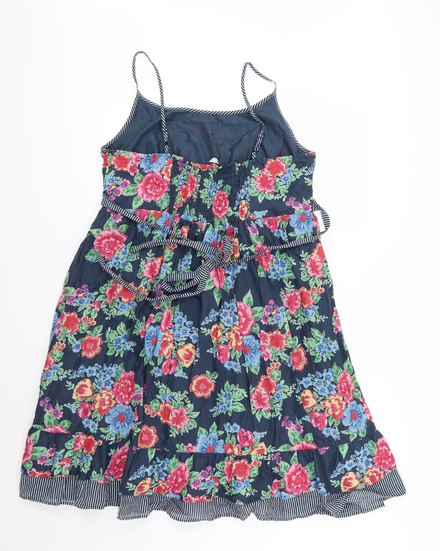 Marks and Spencer Womens Blue Floral Woven A-Line  Size 16