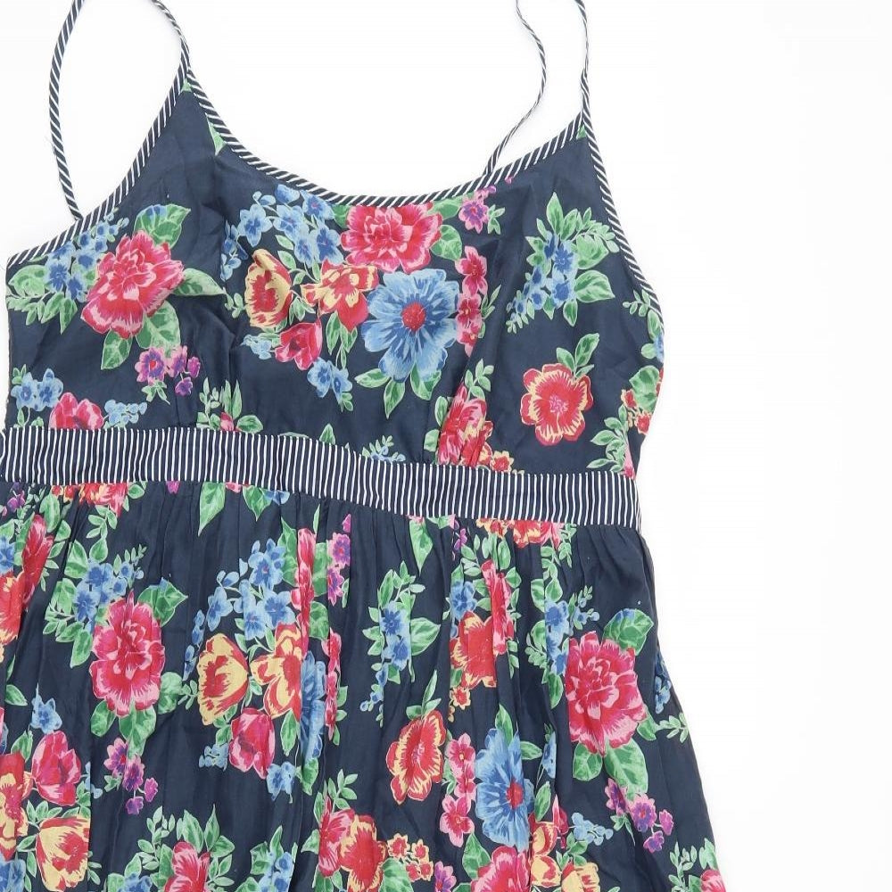 Marks and Spencer Womens Blue Floral Woven A-Line  Size 16