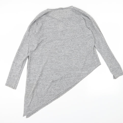 Ayanapa Womens Grey  Jersey Basic T-Shirt Size 12  - Aysemmetrical Hem
