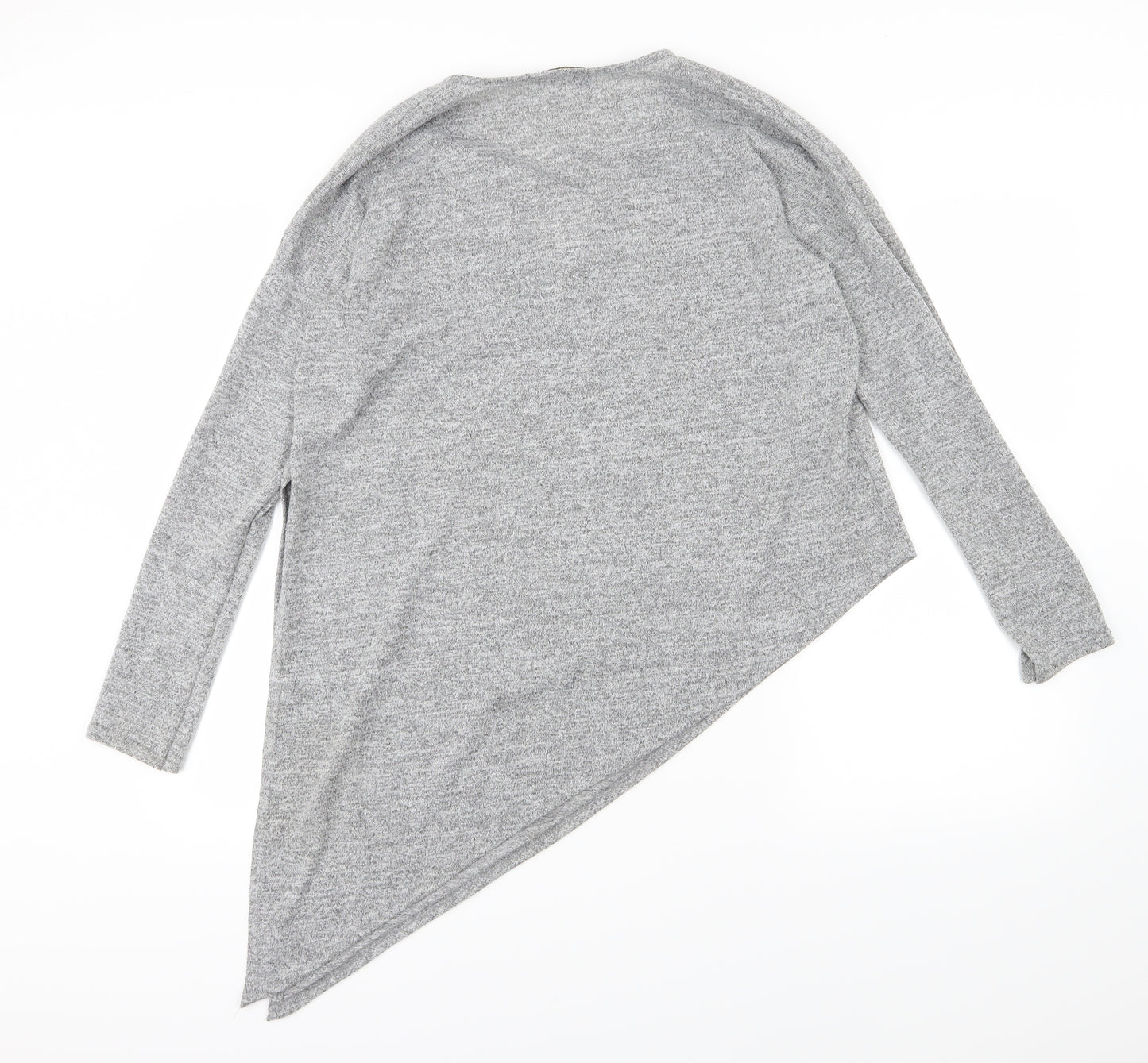 Ayanapa Womens Grey  Jersey Basic T-Shirt Size 12  - Aysemmetrical Hem