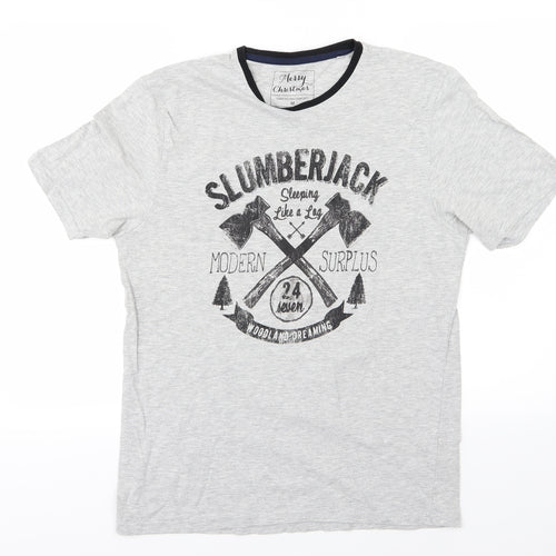 Matalan Mens Grey  Jersey  Pyjama Top Size M