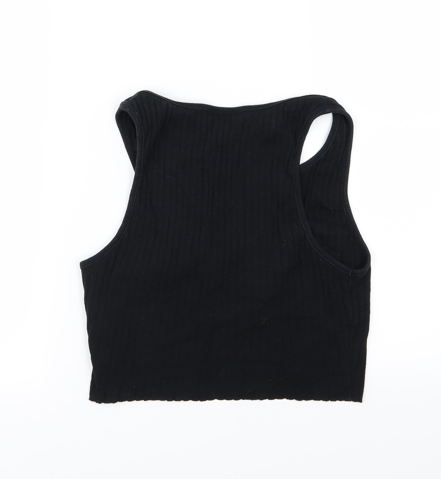 Topshop Womens Black  Jersey Cropped Tank Size 10