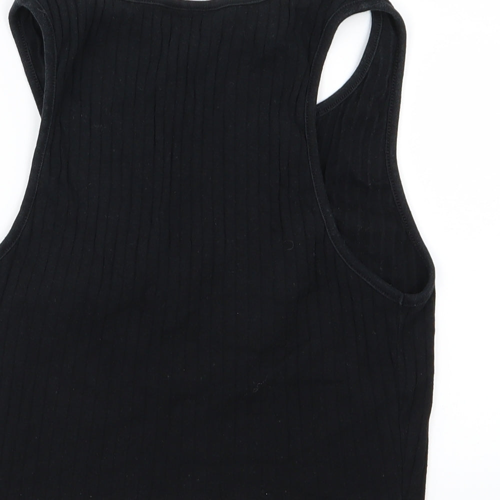 Topshop Womens Black  Jersey Cropped Tank Size 10