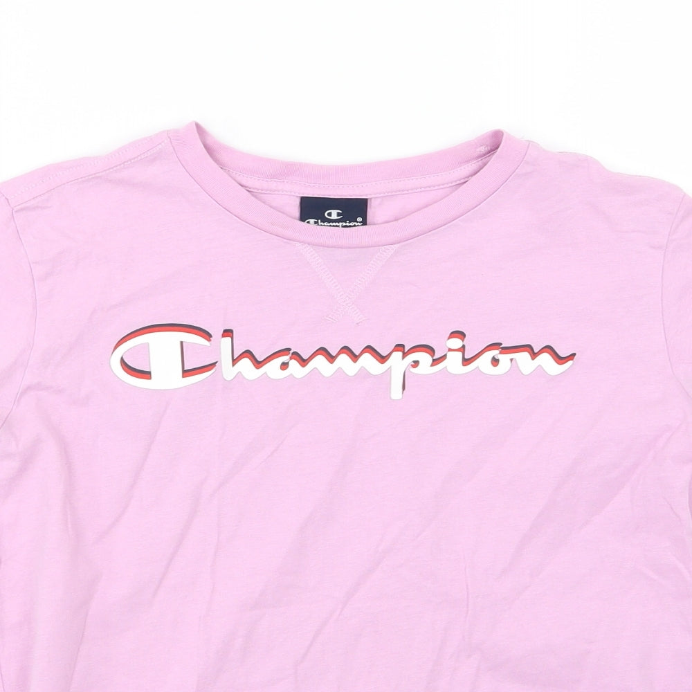 Champion Girls Purple  Jersey Basic T-Shirt Size 11-12 Years