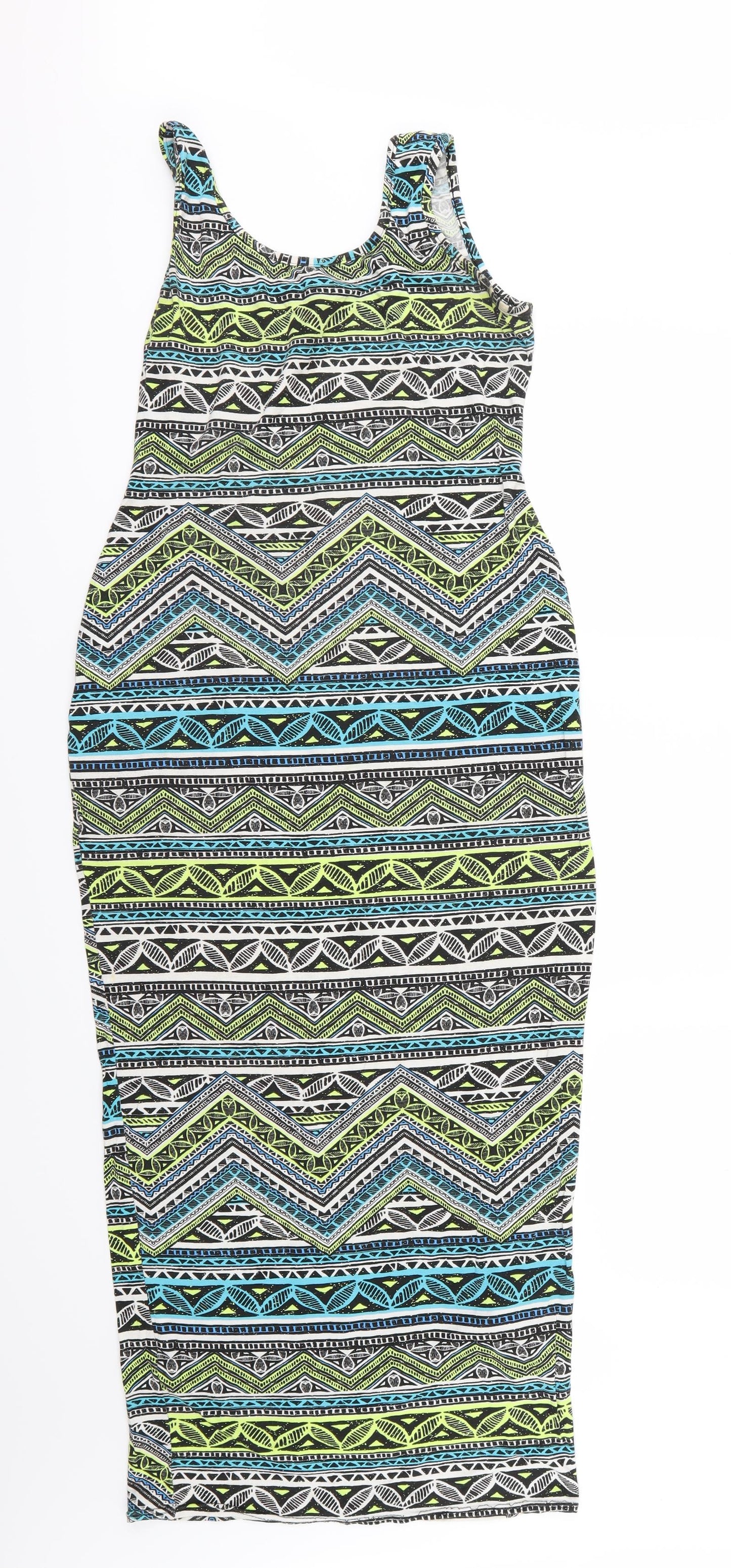 New Look Womens Multicoloured Geometric  Pencil Dress  Size 12