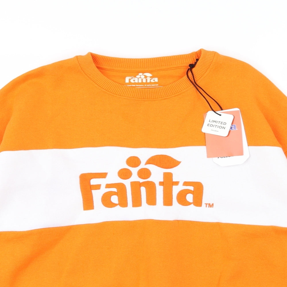 Pull&Bear Womens Orange  Jersey Pullover Sweatshirt Size M  - Fanta