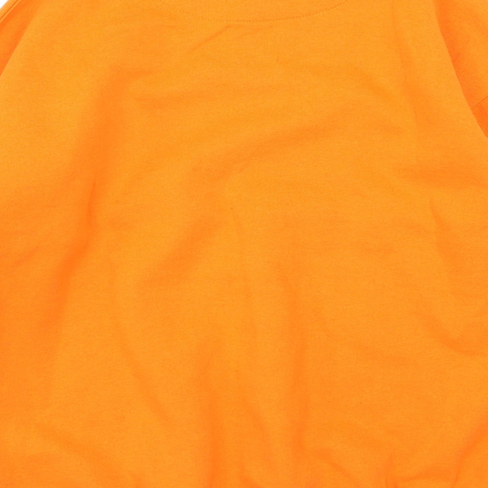 Pull&Bear Womens Orange  Jersey Pullover Sweatshirt Size M  - Fanta