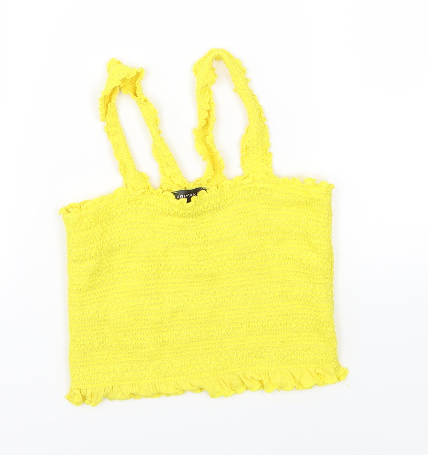 Primark Womens Yellow  Jersey Cropped Tank Size S