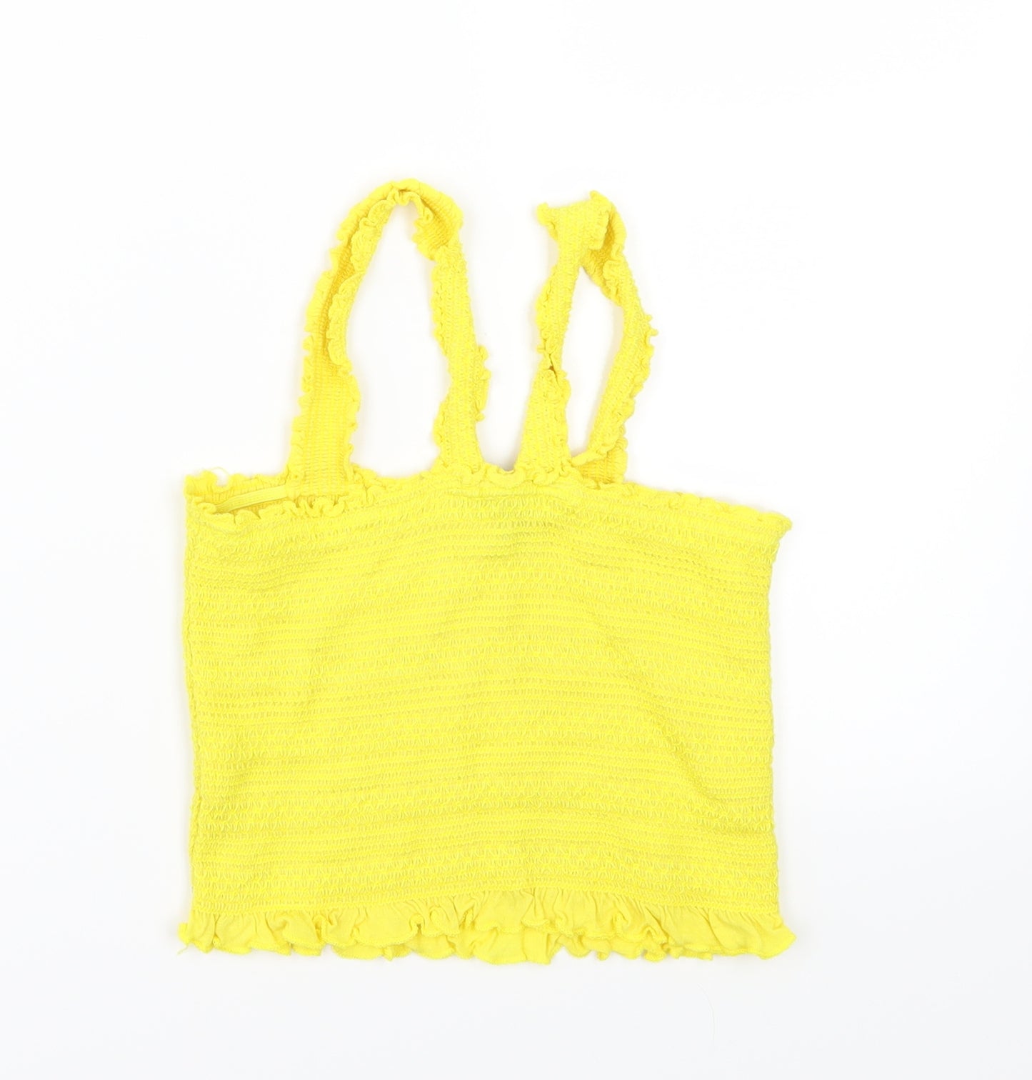 Primark Womens Yellow  Jersey Cropped Tank Size S