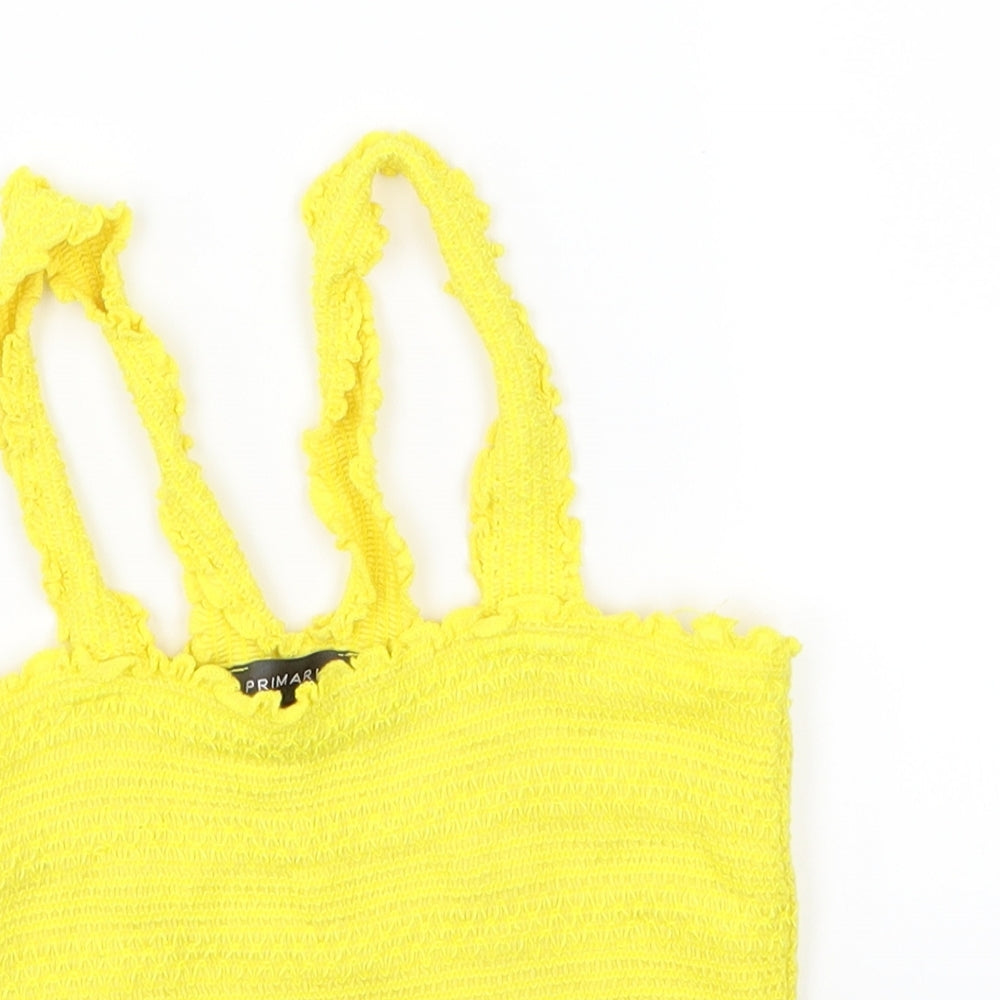 Primark Womens Yellow  Jersey Cropped Tank Size S
