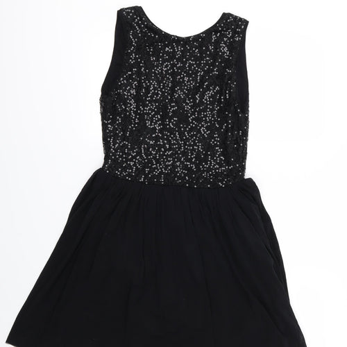 Therapy Womens Black   Skater Dress  Size 12  - Sequin