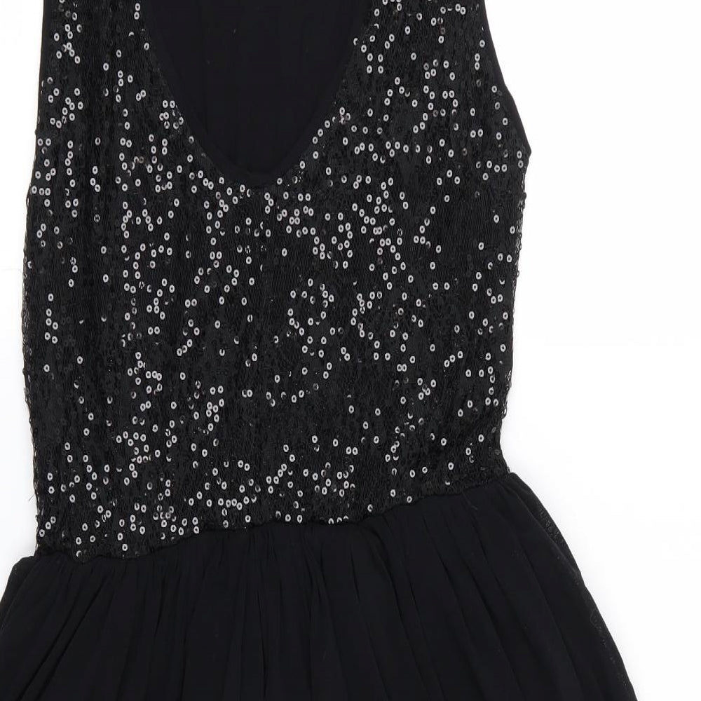Therapy Womens Black   Skater Dress  Size 12  - Sequin