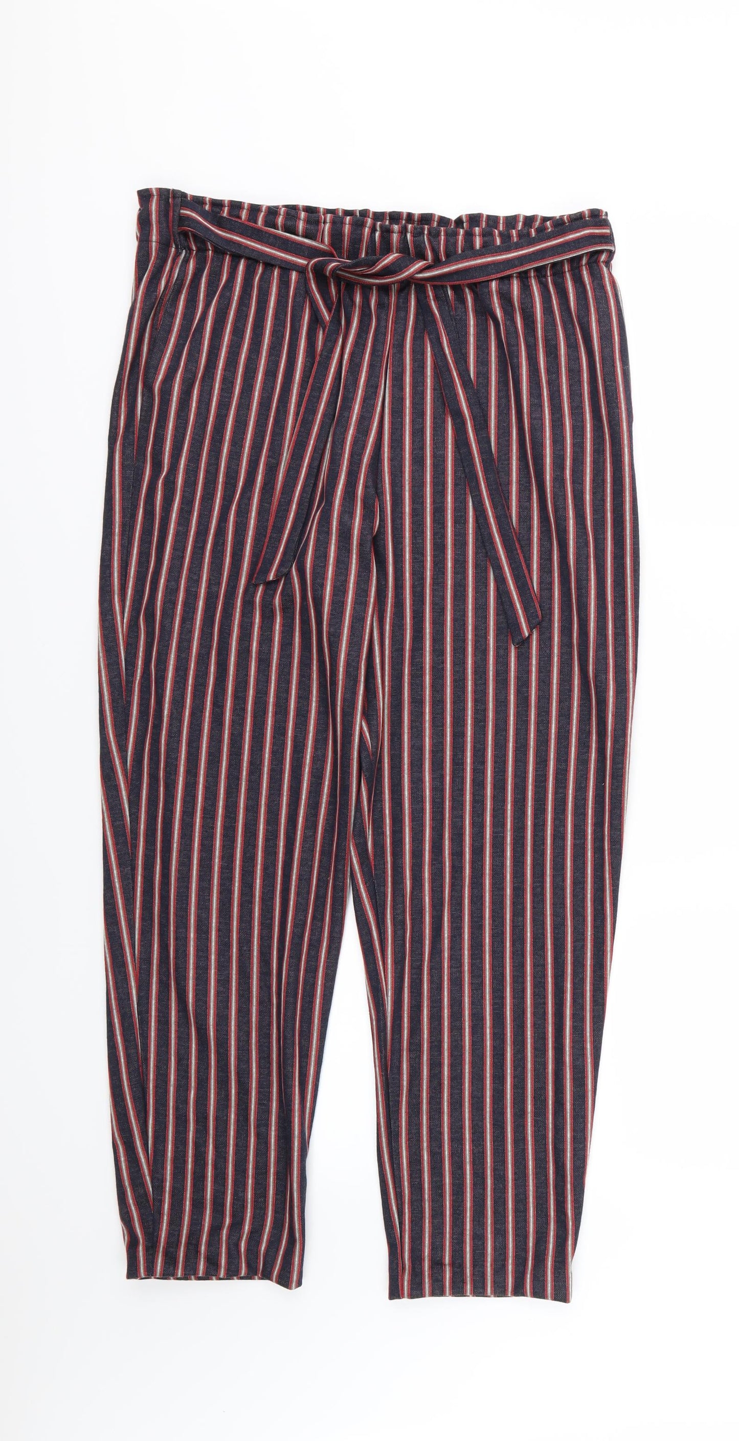 TU Womens Multicoloured Striped  Trousers  Size 14 L27 in