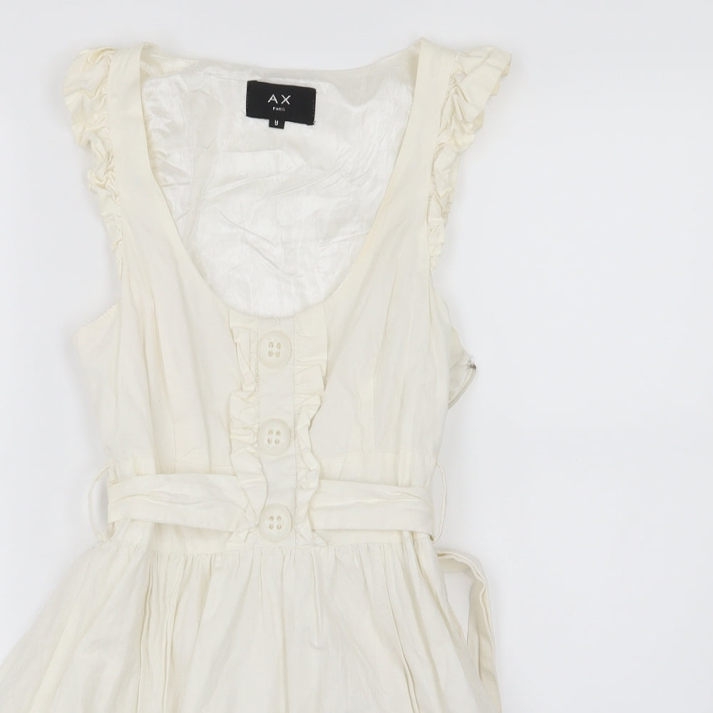AX Paris Womens Ivory   Skater Dress  Size 8
