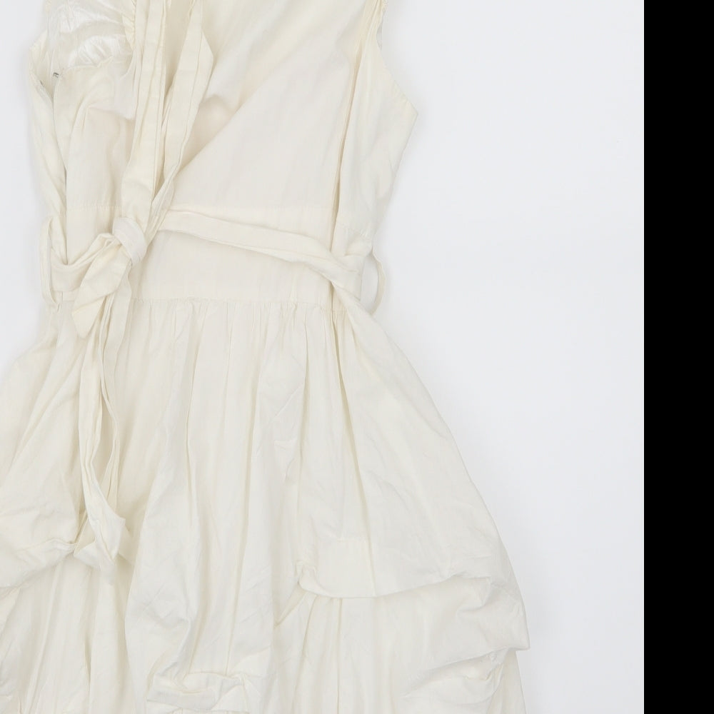AX Paris Womens Ivory   Skater Dress  Size 8