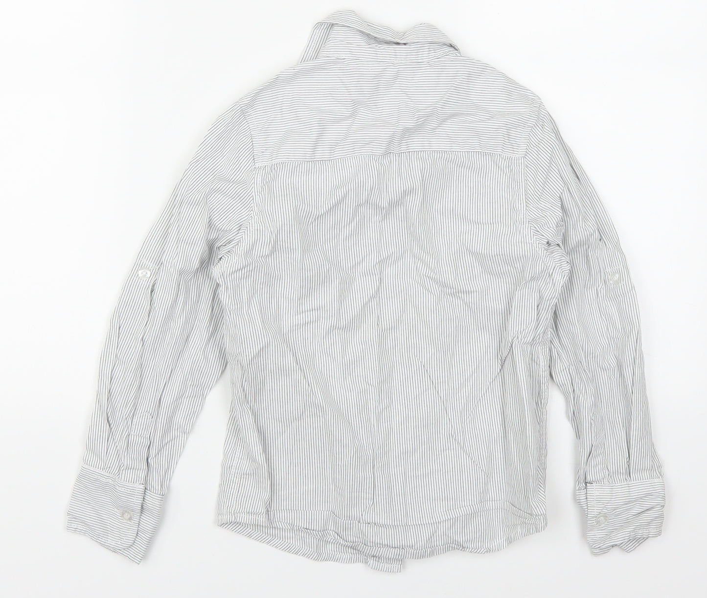 Rebel Boys Grey Striped  Basic Button-Up Size 7-8 Years