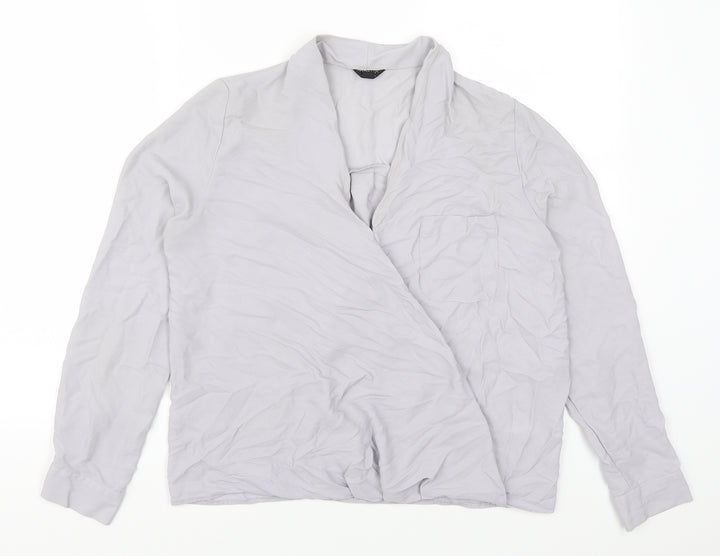 Topshop Womens Grey Basic Blouse Size 8