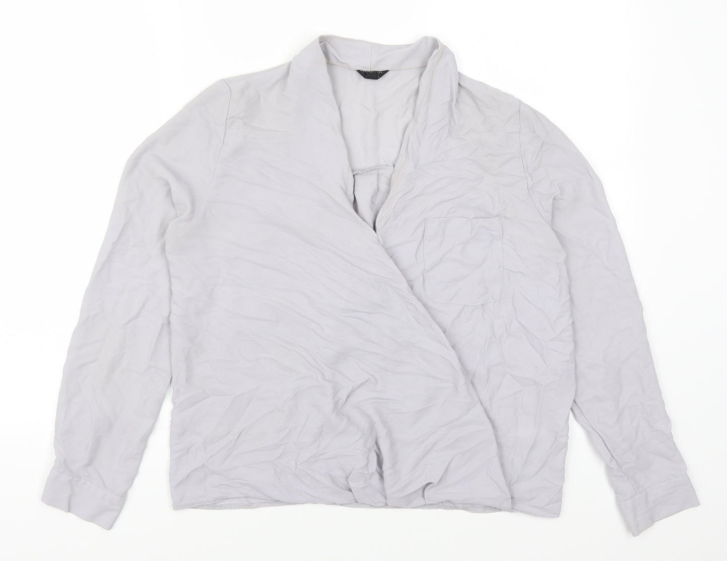 Topshop Womens Grey   Basic Blouse Size 8