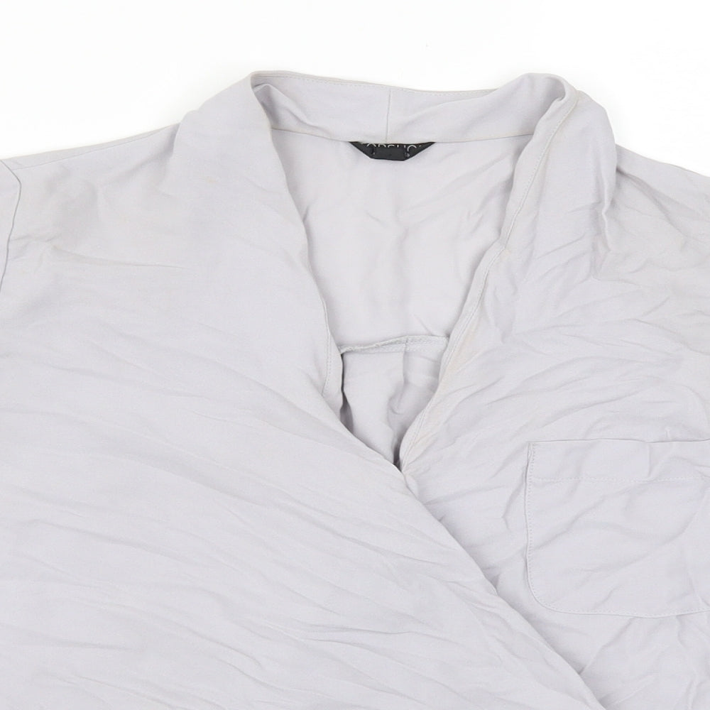 Topshop Womens Grey   Basic Blouse Size 8